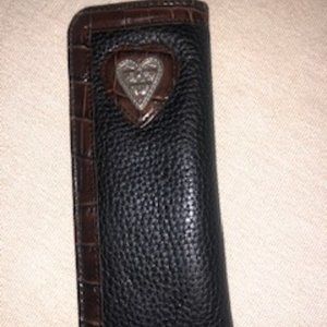 Brighton Heart Reader Case Black and Brown with Pewter Hearts